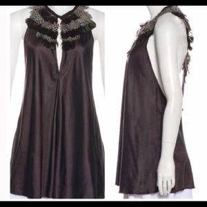 Elizabeth and James - Feather Trim halter top